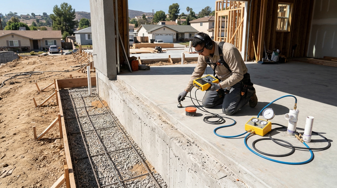 Under slab plumbing inspection and slab leak repair in Gilroy California